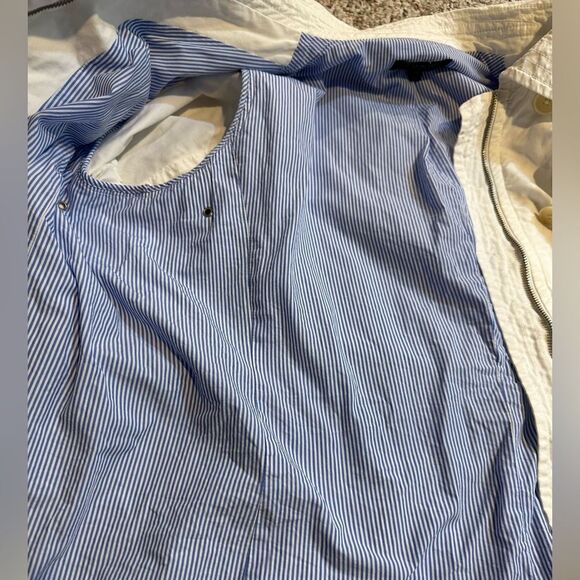 Talbot’s Jacket Size 18 Full Zip Linen Blend White and Lined Casual Rope Tie - Picture 4 of 8